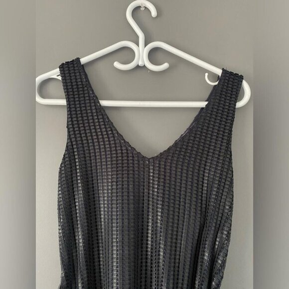COCO & Tashi Knit Mini Dress Sz Medium Dark Blue Sleeveless V-Neck Belted - Picture 3 of 13